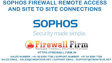 Sophos Firewall Remote Access & Site-Site Connections |Firewall Training |Firewall Firm |IT Monteur