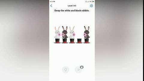 Easy Game - Swap the white and black rabbits - Level 141 solution