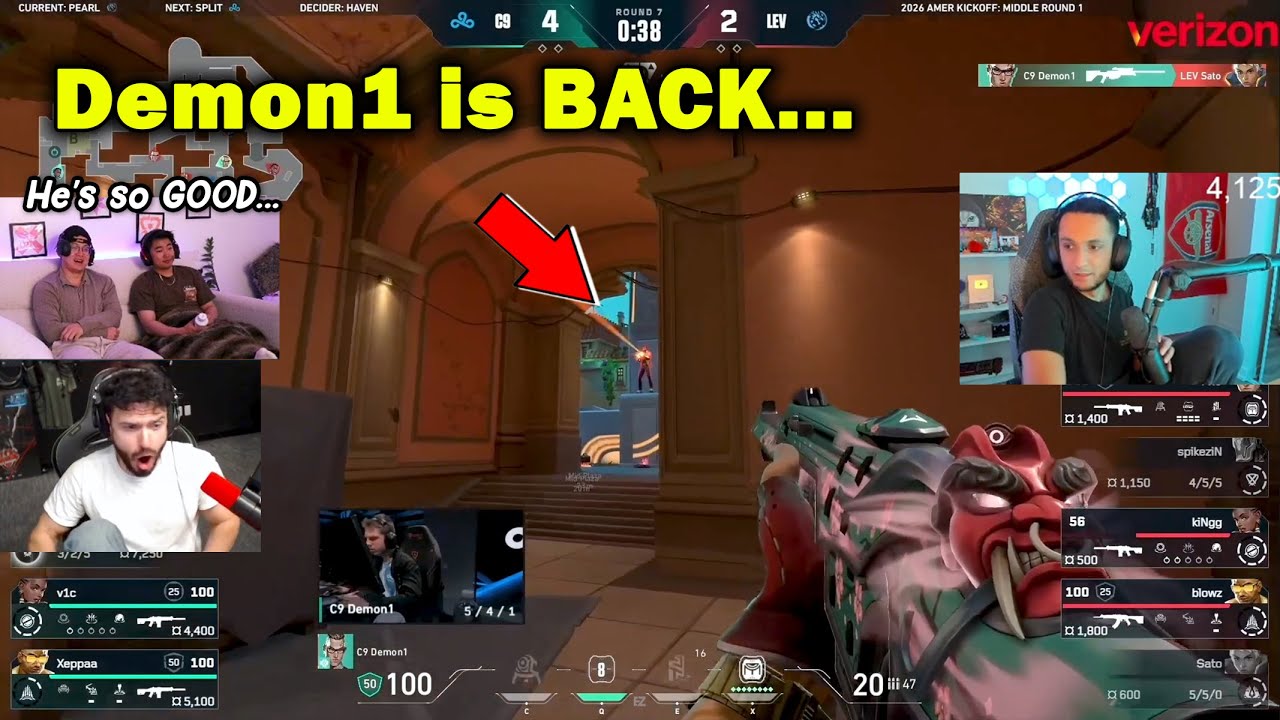 Tarik FNS s0m & Shanks React to C9 Demon1’s INSANE 4K in His First Game vs LEVIATAN in VCT Americas