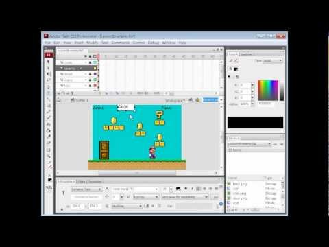 Adobe Flash - AS3 - Platform Game - Lesson 5b - Adding Static Enemy