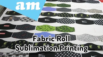 Fabric Roll of Facial Mask Clipped Design Printed on Large Format Sublimation Printer and Pressed