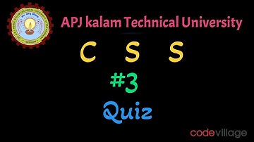 #AKTU #css #CSS Quiz #3 #aktu #iit_kanpur #emergingtechnologies  #quiz #coding