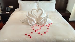 How To Make Swan/How To Make Romantic Decoration/Towel Folding Art/Housekeeping Decorations/Vlog