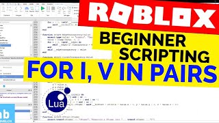 In Pairs Loops (i, v in pairs)  Roblox Beginner Scripting #18