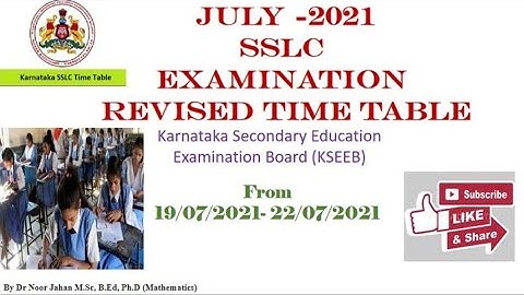 SSLC EXAM TIME TABLE 2021 | NEW SSLC EXAM TIME TABLE | KARNATAKA BOARD | Dr Noor Jahan |