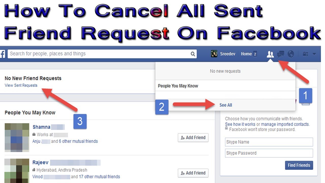 how to cancel all sent friend request on facebook by Nurul Alam