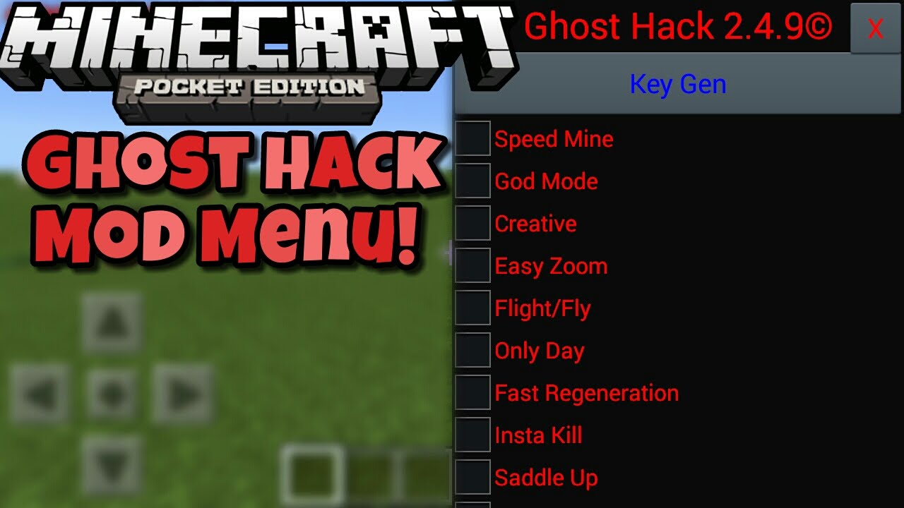 menu mod minecraft hack pocket edition ghost