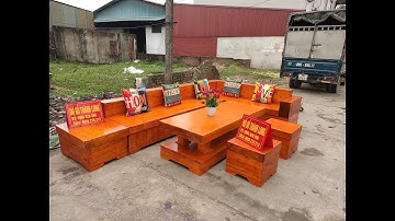 Bộ sofa góc L nguyên khối gỗ hương đỏ - Hàng đặt anh Sơn Thái Nguyên. Lhệ 0936278212