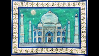 taj mahal watercolor painting