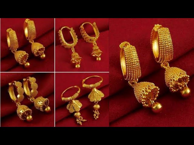 Latest Light Weight Gold Dangling Earrings Designs 2018 - YouTube