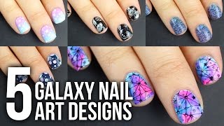 nail galaxy designs easy diy tutorial