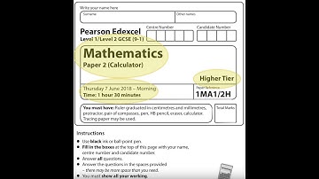 EDEXCEL GCSE Maths. June 2018. Paper 2. Higher. Calculator. 2H.