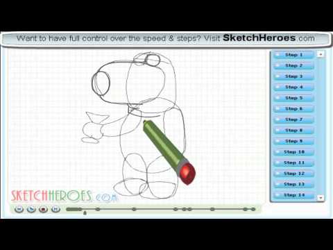 How to draw -Brian-Griffin- (Family Guy) -- drawing tutorial video