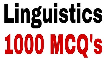 Linguistics MCQs l MCQs on Linguistics l Linguistics Quiz l Quiz on Linguistics English Lectureship