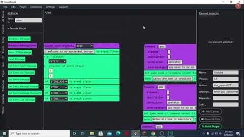 visual bukkit code #2 (basic commands)