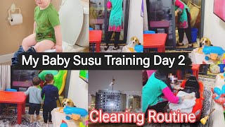 How To Start A Baby Susu - Pee Training / Day 2 / Pakistani Mom Cleaning Routine