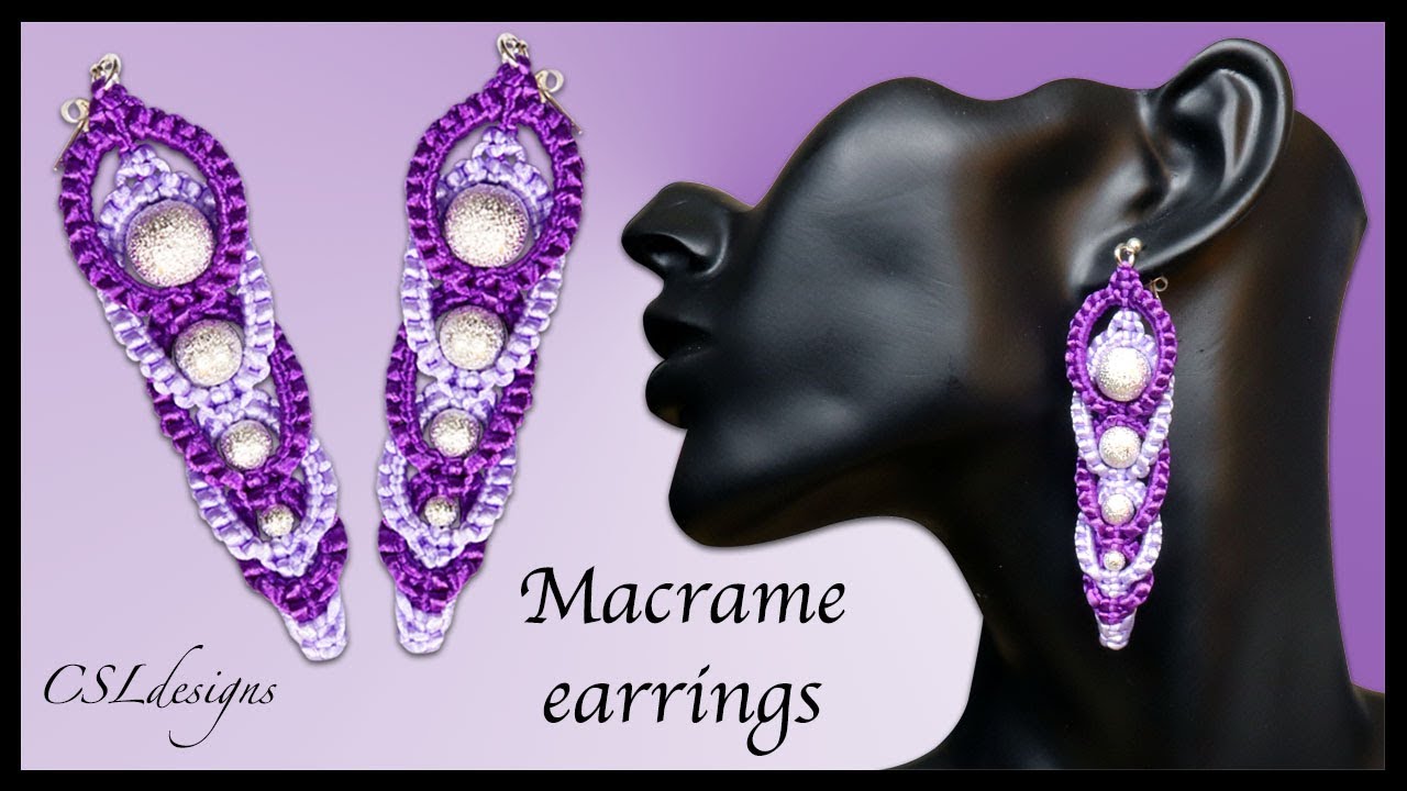 DIY MACRAME Earrings - Trying Macrame For The First Time! :) - YouTube