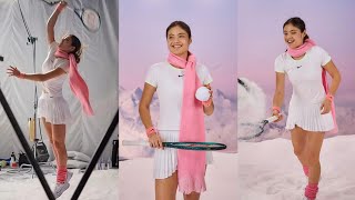 Emma Raducanu sparkling "sexy" look in a new Evian Mountain of Youth campaign