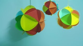 DIY how to make colorful paper ball ornament so simple | Paper art tutorial