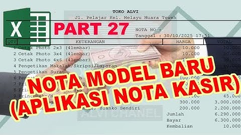 PEMBUATAN APLIKASI NOTA KASIR PART 27 VBA EXCEL