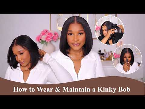 Beginner’s Guide to a Kinky Bob – How to Put It On, Fluff It Up, and Keep It From Matting✨MyFirstWig