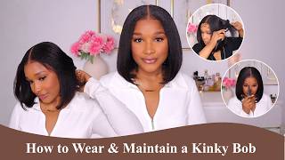Beginner’s Guide to a Kinky Bob – How to Put It On, Fluff It Up, and Keep It From Matting✨MyFirstWig