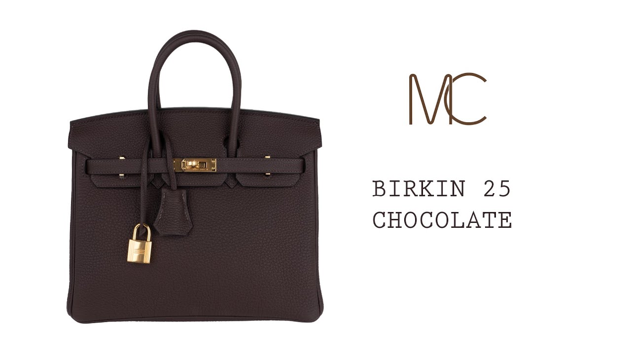 Hermes Birkin 25 Bag Chocolate Gold Hardware Togo Leather • MIGHTYCHIC • 