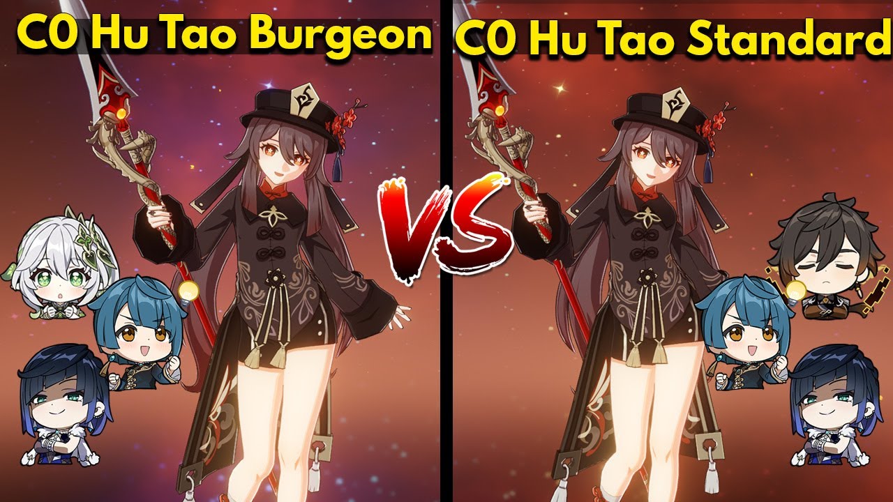 Hu Tao Burgeon Team VS Standard Team! Which is Best? Gameplay Comparison -  Genshin Impact 