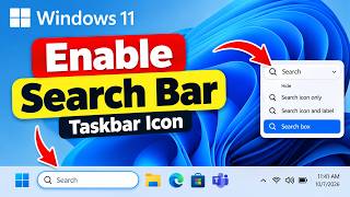 How to enable search bar in windows 11