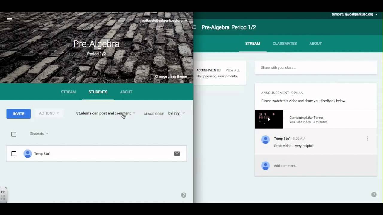 Google Classroom Tutorial - Teacher & Student View - YouTube