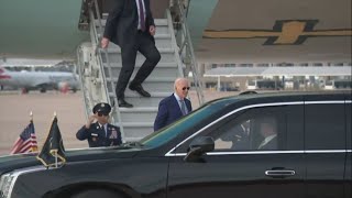 President Joe Biden departs DFW Airport for campaign fundraiser