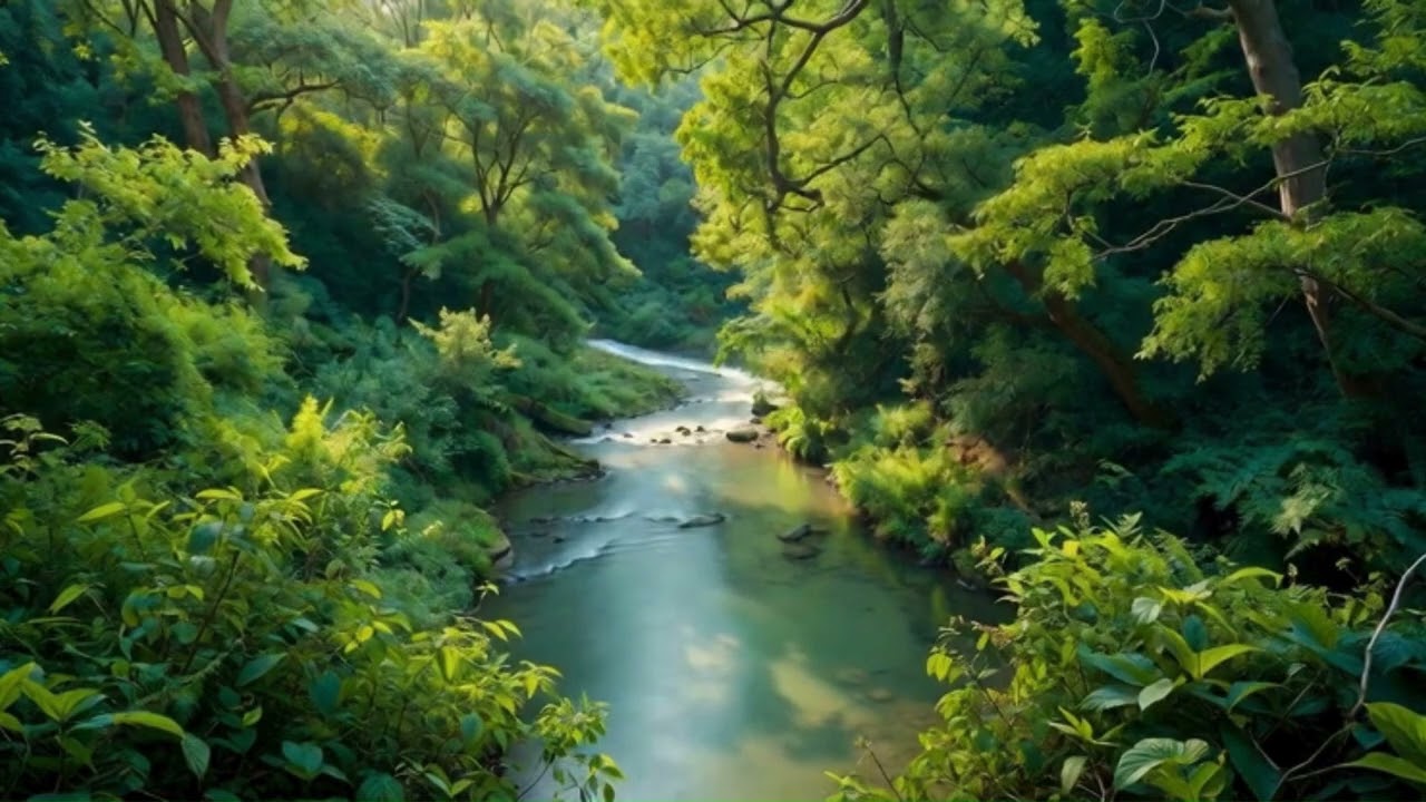 🧘🔇 9 - Silent Forest Breathing – 5 Hours Slow Stream Flow |Vogelgesang |No Music, no Voices Birdsong