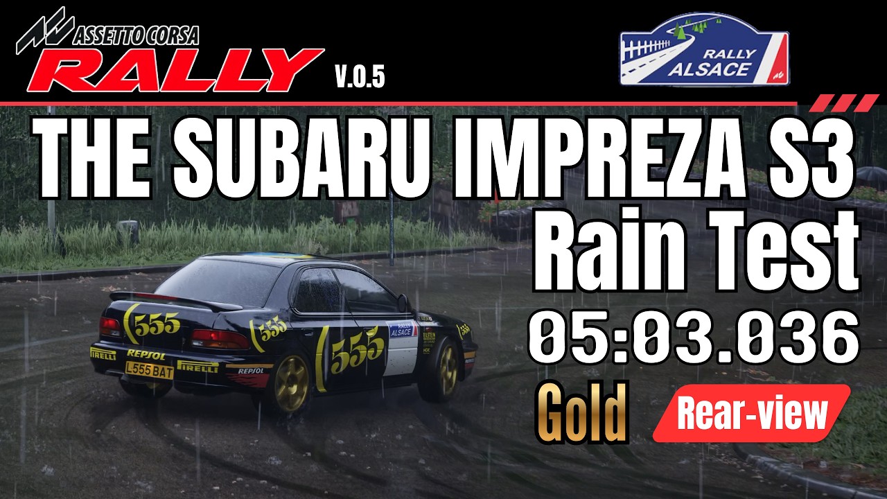 ACRally] v.0.5｜THE SUBARU IMPREZA S3｜Rain TestⅠGold 05:03.036