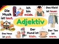 🇩🇪✨ 50 wichtige deutsche Adjektive mit Sätzen | A1–A2 Wortschatz