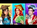 Poor Princess VS Rich Mermaid VS Giga Rich Vampire in College! How to Become Popular!