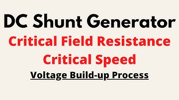 Critical Field Resistance & Critical Speed | DC Shunt Generator | DC Machine | Notes4EE