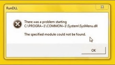 How to fix \System\SysMenu.dll