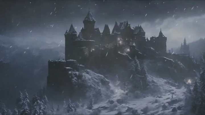 Snowstorm Sounds. Blizzard and Winter Wind at Mountain Castle. Chilly Night Ambience.