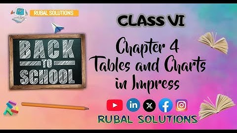 Class 6th : Chapter 4- Tables and Charts in Impress || CBSE || computer science || Course Book ||