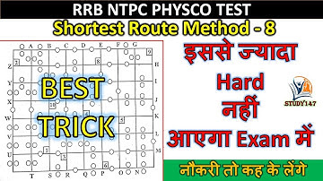 Shortest Route Part - 8 for Station Master |  | Spatial Scanning Test |RRB NTPC Psycho Test।study147