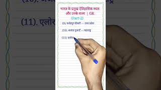 भारत के प्रमुख ऐतिहासिक स्थल और उनके राज्य 🏛️🇮🇳 | GK #gkquiz #gk #railwayexam #education