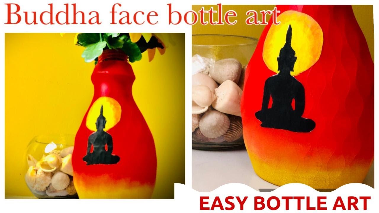 Simple bottle art Bottle art malayalam buddha face bottle art