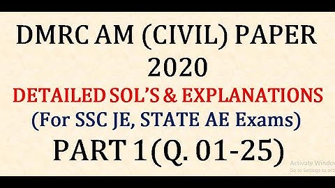DMRC Assistant Manager Civil 2020 Paper||Detailed Solutions with Concepts||Must Watch||IESGATEWiz