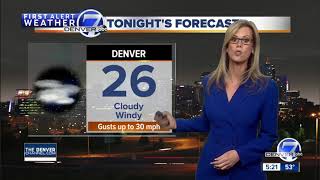 Cooler Sunday, snow for NE Colorado (flurries possible Denver)