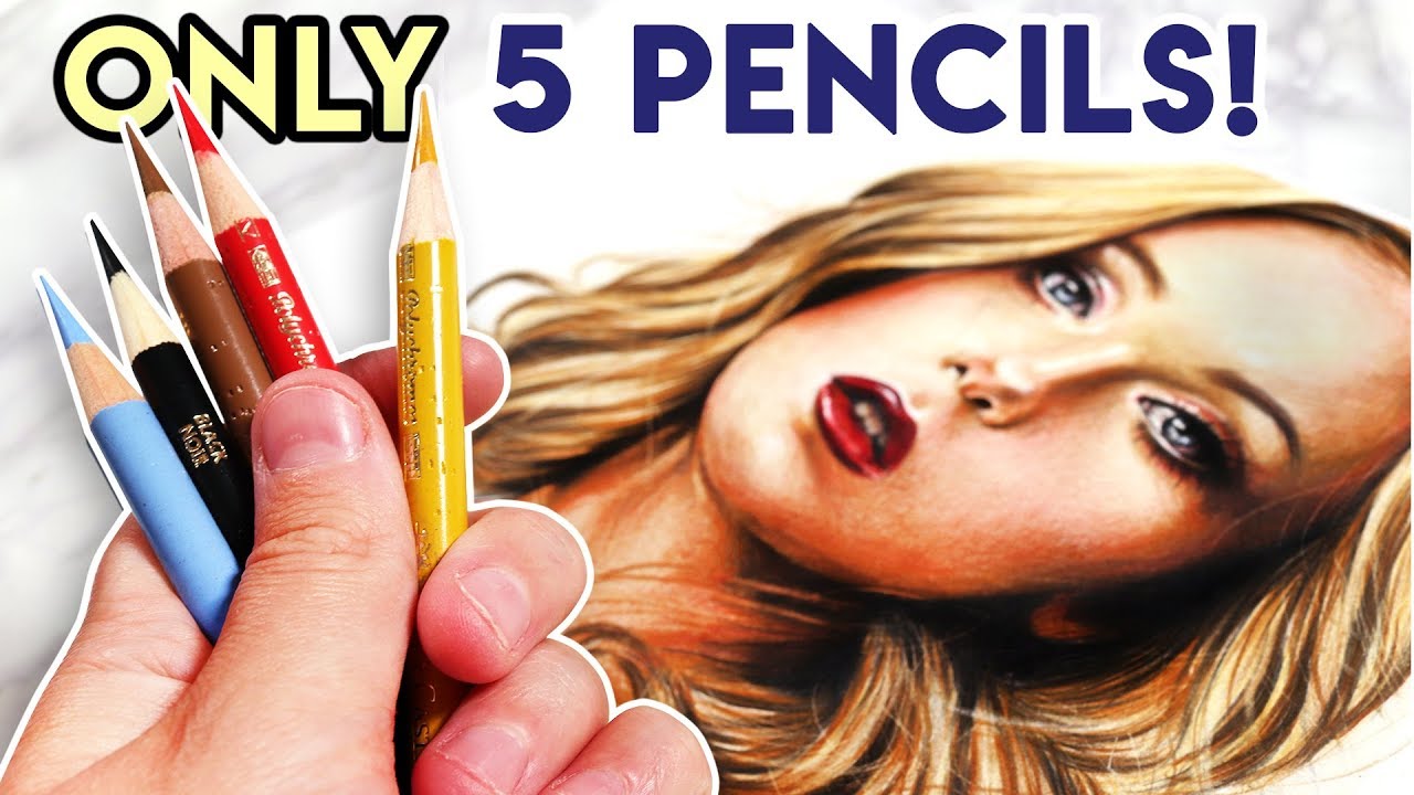 Drawing a Portrait with ONLY 5 Colored Pencils! 