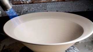 Throwing a Large Bowl using Blowtorch - Matt Horne Pottery