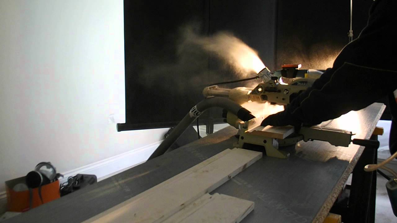 MDF Cutting Dust Tests 5 - Makita Saw - no vacuum