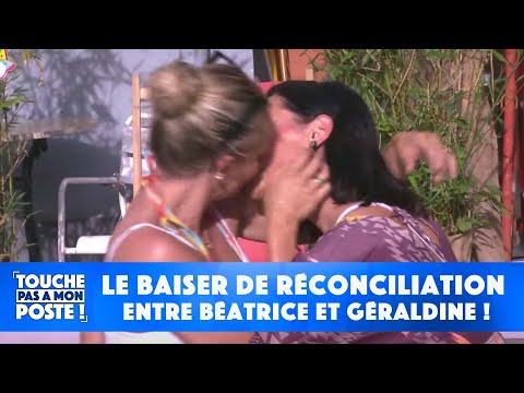 Le baiser de la réconciliation entre Béatrice Rosen et Géraldine Maillet !