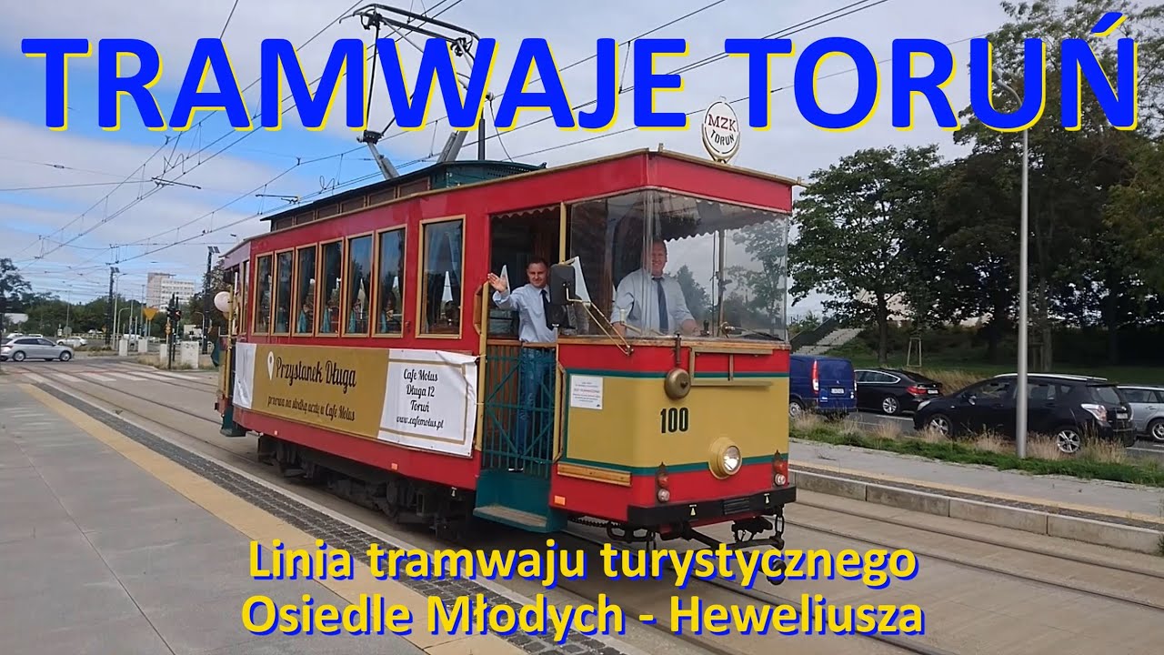 Tramwaje Toruń. Linia turystyczna Osiedle Młodych - Heweliusza./Tourist tram ride in Toruń - Cabride