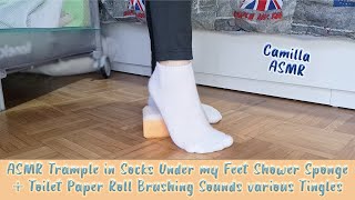 Asmr Trample In Socks Under My Feet Shower Sponge Toilet Paper Roll Brushing Sounds Various Tingle